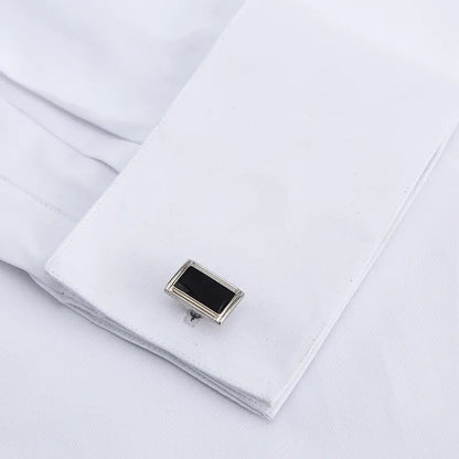 Men's Classic French Cuff Dress Shirts Long Sleeve No Pocket Tuxedo Male Shirt with Cufflinks Formal Party Wedding White Blue