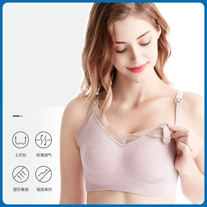 Breastfeeding Maternity Nursing Bra Pregnant Women Underwear baby feeding Bra Lace Maternity  Clothes