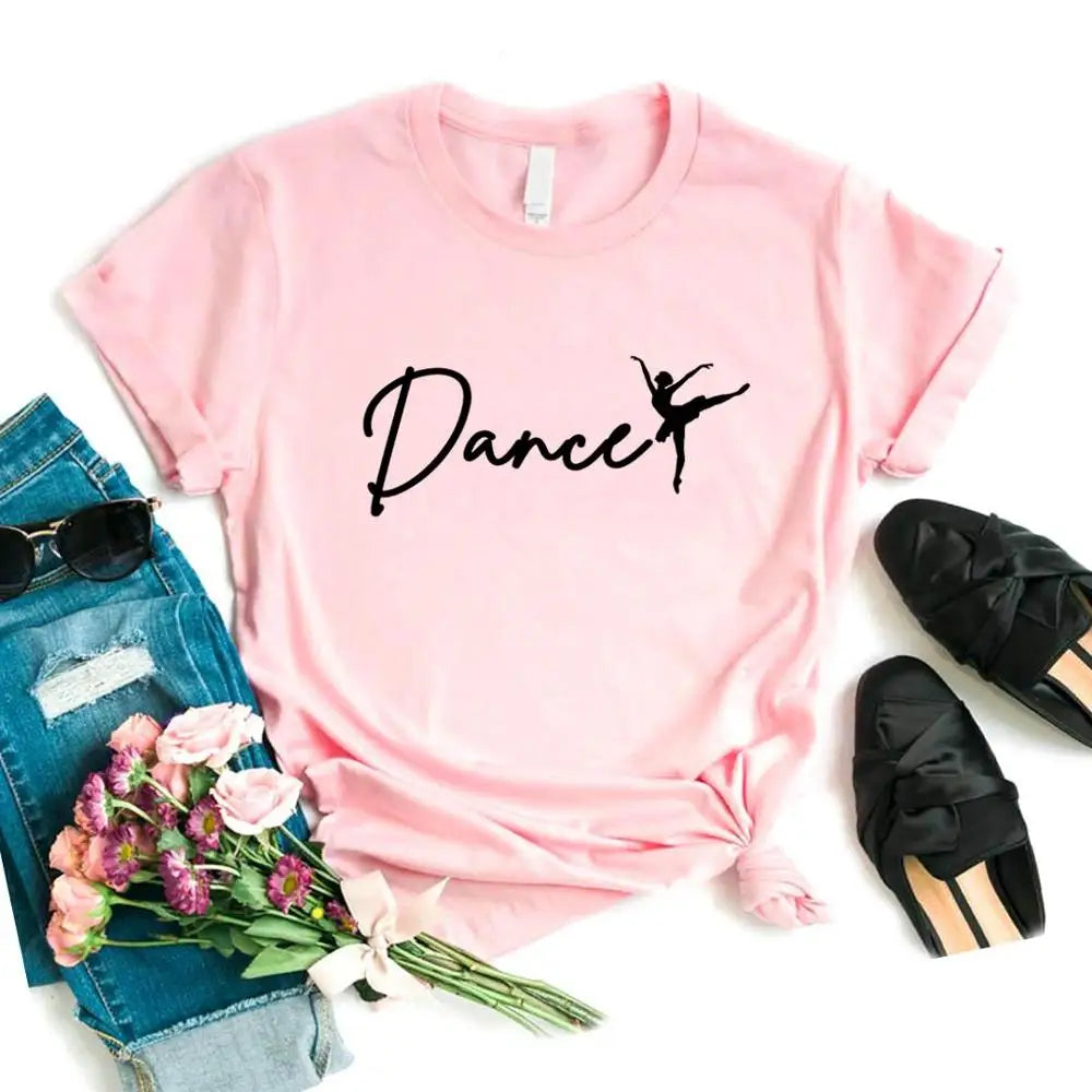 Dance Ballet Print Women Tshirts Casual Funny t Shirt For Lady Yong Girl Top Tee Hipster FS-101