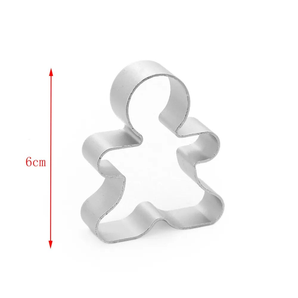 Christmas Cookie Cutter Tools Aluminium Alloy Snowman Men Shaped Ustensiles Patisserie Mold Gingerbread man mold