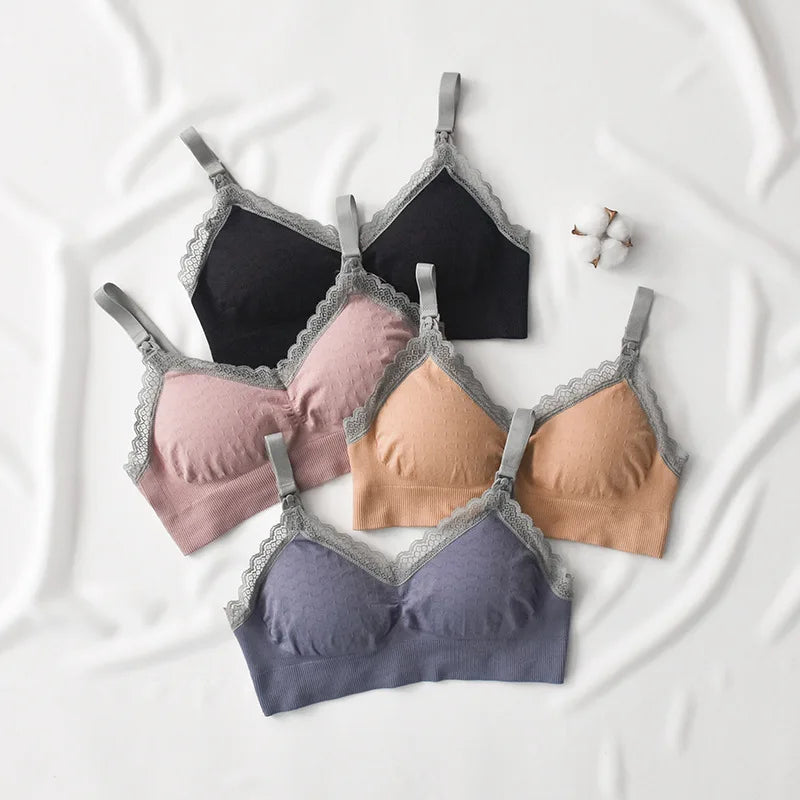 Breastfeeding Maternity Nursing Bra Pregnant Women Underwear baby feeding Bra Lace Maternity  Clothes