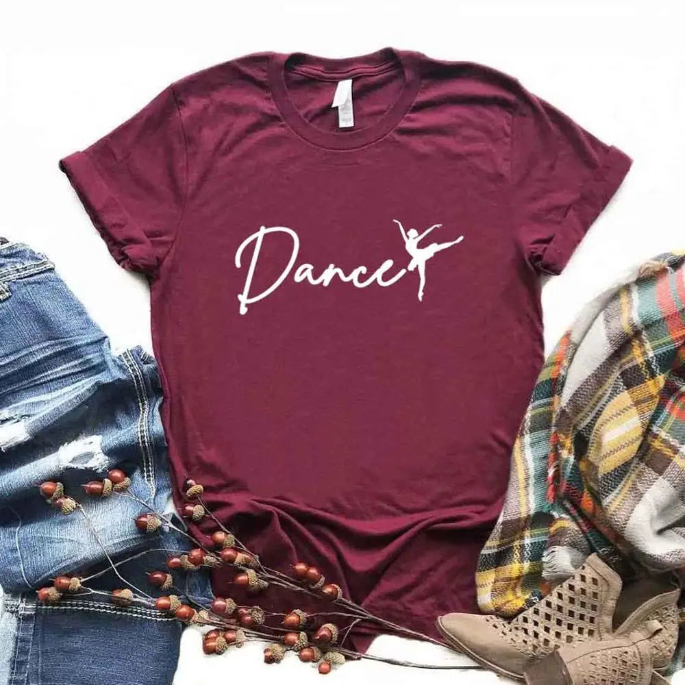 Dance Ballet Print Women Tshirts Casual Funny t Shirt For Lady Yong Girl Top Tee Hipster FS-101