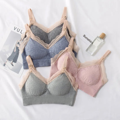 Breastfeeding Maternity Nursing Bra Pregnant Women Underwear baby feeding Bra Lace Maternity  Clothes