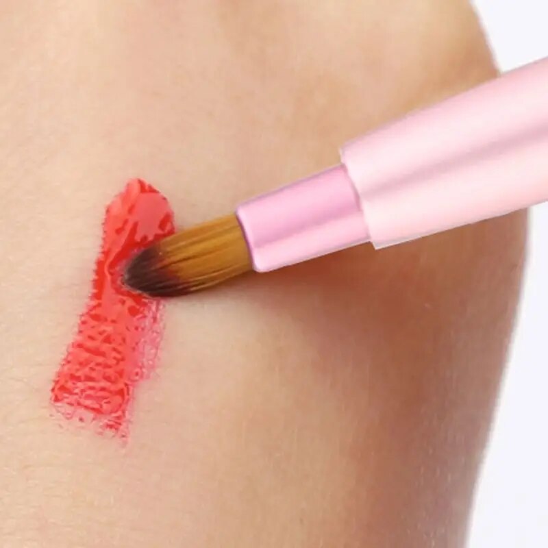 Portable Retractable Lip Brush Lipstick Applicator Makeup Tool