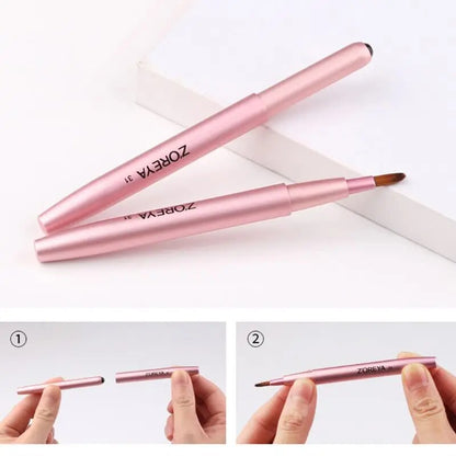 Portable Retractable Lip Brush Lipstick Applicator Makeup Tool