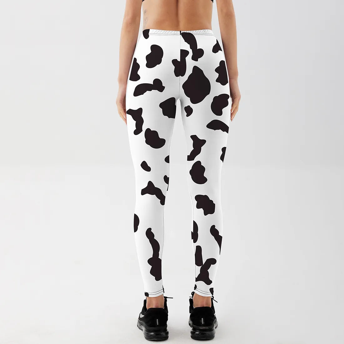 Slim Leggings For Women Digital Printing Cow Printing Pants Elastic