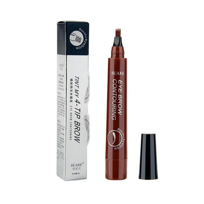 Women's Fashion 4-Fork Liquid Eyebrow Pencil Pen Tips 5 Colors Eye Brow Contouring Makeup Tattoo Fine Sketch Cosmetic