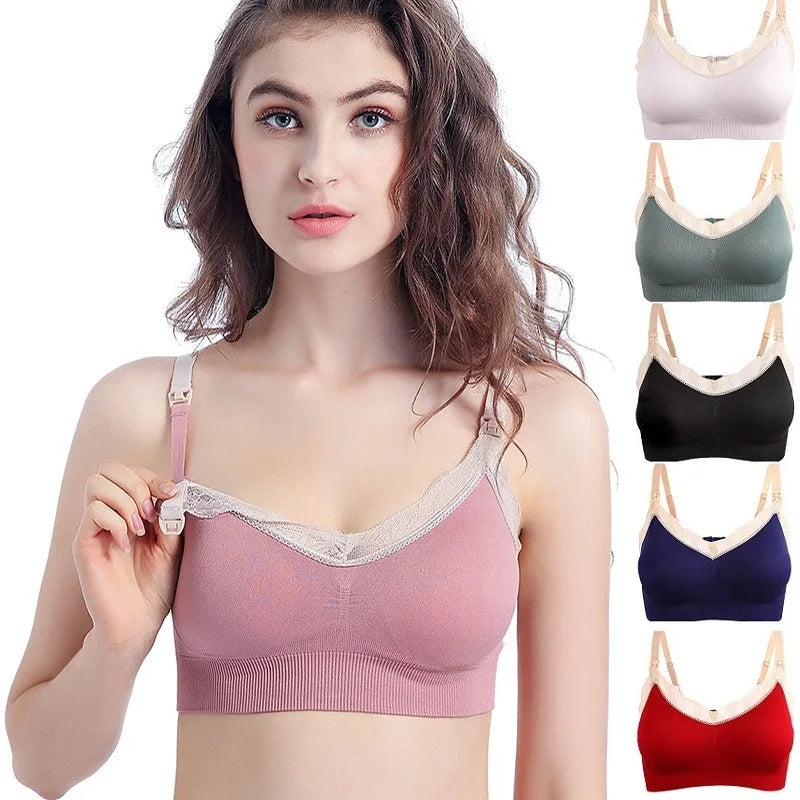 Breastfeeding Maternity Nursing Bra Pregnant Women Underwear baby feeding Bra Lace Maternity  Clothes