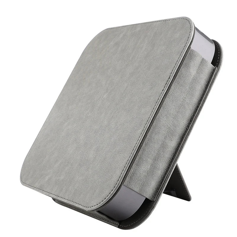 PU Leather Bracket Stand Case Cover for 2023 M2 2020 M1 Mac Mini Desktop 2018 Full Protection Pouch Sleeve Anti-skid Shockproof