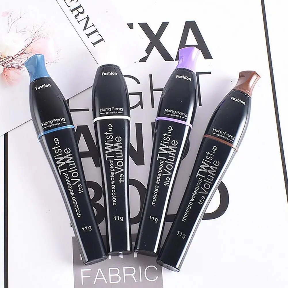 4 Color Mascara Waterproof Fast Dry Eyelashes Curls Extension Make-Up Eyelashes Blue Brown Purple Black Mascara Party Use