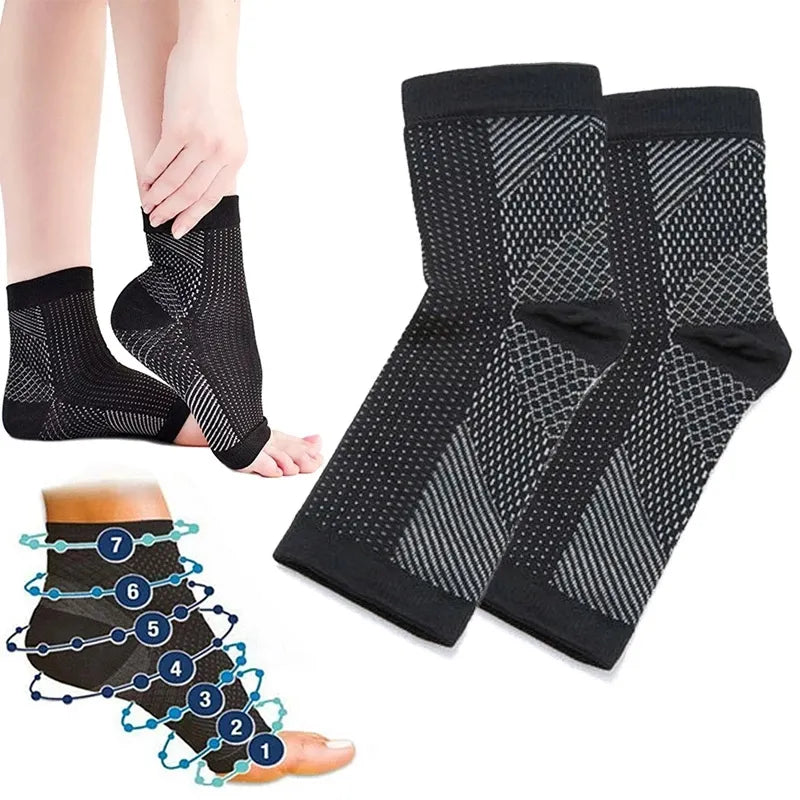 Foot angel anti fatigue compression foot sleeve Ankle Support Running Cycle Basketball Sports Socks Outdoor Men Ankle Brace Sock