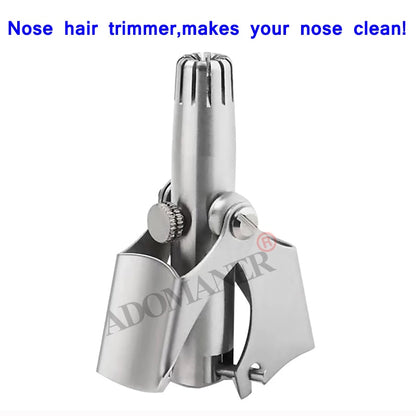 Adomaner Nose Hair Trimmer Ear Portable Vibrissa Razor Manual Rhinothrix Cutter Nariz Nasal Shaver Washable HT Tragi Scissors