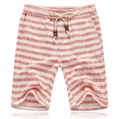 SHAN BAO brands men 2022 summer shorts fashion style and comfortable breathable Cotton stripe leisure men's beach shorts