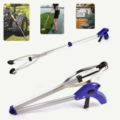 Foldable Long Trash Clamps Grab Pick Up Tool Curved handle design portable factory House Pickup grabber tools