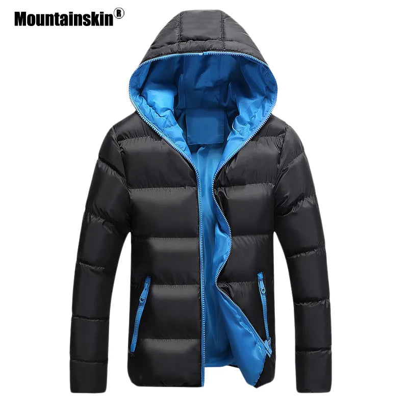 Mountainskin 5XL Men Winter Casual New Hooded Thick Padded Jacket Zipper Slim Men And Women Coats Men Parka Outwear Warm EDA020