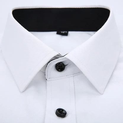 mens work shirts Brand soft Long sleeve square collar regular  solid plain/ twill men dress shirts white male tops