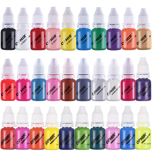 OPHIR Acrylic Water Inks Airbrush Nail Ink for Nail Art Polish 10ML/Bottle Temporary Tattoo 12 Colors Pigment for Choosing_TA098