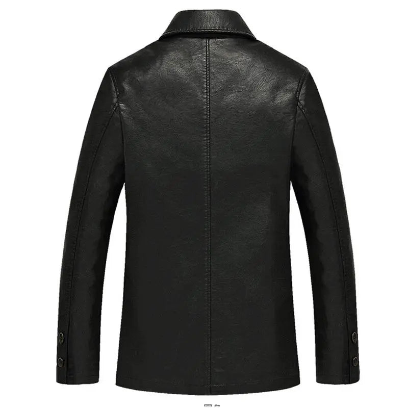 Leather Jacket Men Soft PU Leather Jacket Male Business Casual Coats Man Jaqueta Masculinas Inverno Couro Large Size XXXL 4XL