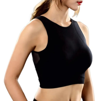 NEW Women Breathable Mesh Shockproof Padded Athletic Gym Running Seamless Fitness Yoga Vest Sport Bra Top