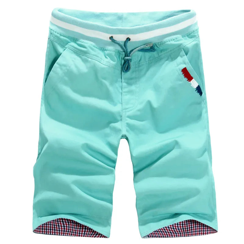 Casa Summer Men Casual  Beach Workout Shorts High Quality 9 Color Choose Drawstring  Fitness Bermudas Masculina