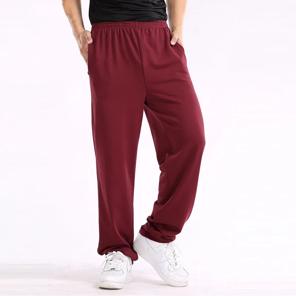 Men Plus Size Pants 6XL Solid Baggy Loose Elastic Pants Cotton Sweatpants Casual Pants Trousers Large Big Plus Size 5XL 6XL 7XL