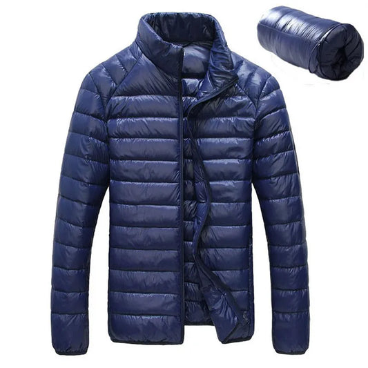 Men Winter Puffer Jacket 2022 New Ultra Light 90% White Duck Down Jackets Casual Portable Winter Coat for Men 4XL 5XL 6XL