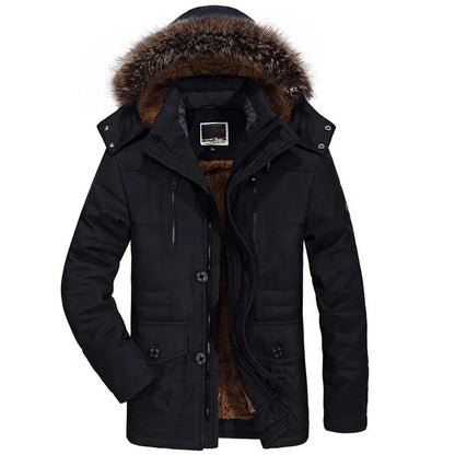 Mens New Fashion Winter Jacket Men Thick Casual Outwear Jackets Men's Fur Collar Windproof Parkas Plus Size 6XL Velvet Warm Coat