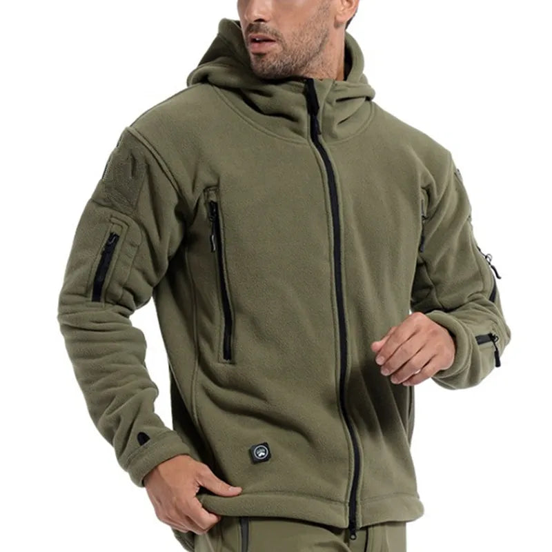 US Military Fleece Tactical Jacket Men Thermal Outdoors Polartec Warm Hooded Coat Militar Softshell Hike Outerwear Army Jackets