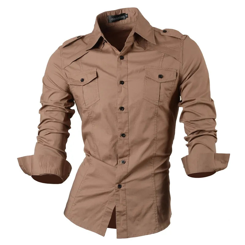 jeansian Spring Autumn Features Shirts Men Casual  Shirt New Arrival Long Sleeve Casual Male Shirts 8001