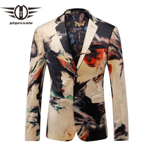 Plyesxale Men Blazer 2018 Luxury Designer Colorful Mens Blazer Jacket Italian Stylish Fancy Suit Jacket Brand Prom Blazers Q202