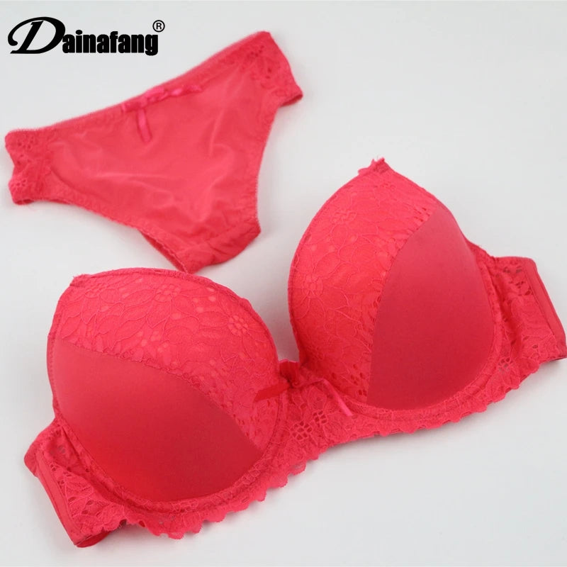 Push Up Sexy Bra Panty Sets Big Yards Of High Grade Lace Lingerie VS Secret Fashion Brand Underwear For Women