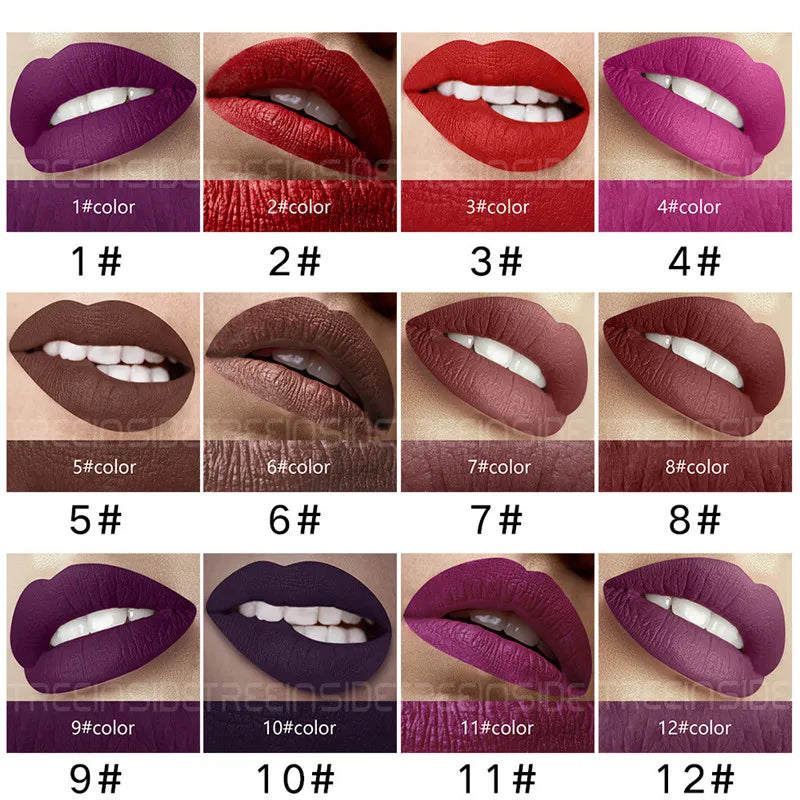 30 Color Matte Lip Gloss Velvet Glossy Lip Gloss Red Lipstick Waterproof Long-lasting Matte Liquid Lipstick