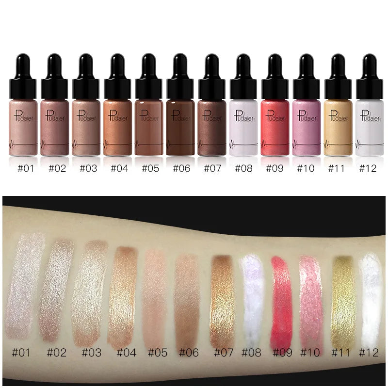 Profession Face Makeup Liquid Highlighter Countour Shimmer Shiny Bronzer Long Lasting Brighten Face Highlighter