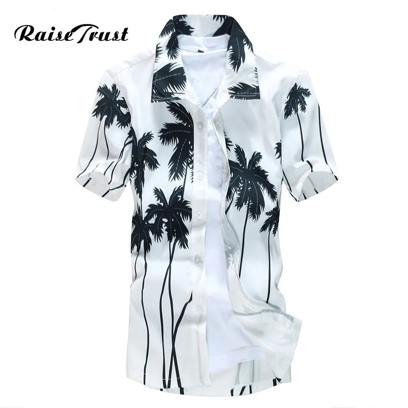 Mens Hawaiian Shirt Male Casual camisa masculine Printed Beach Shirts Short Sleeve brand clothing