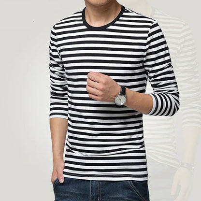 Navy style long-sleeve shirt men T-shirt o-neck stripe t shirt men shirt navy vintage basic 95% cotton shirt