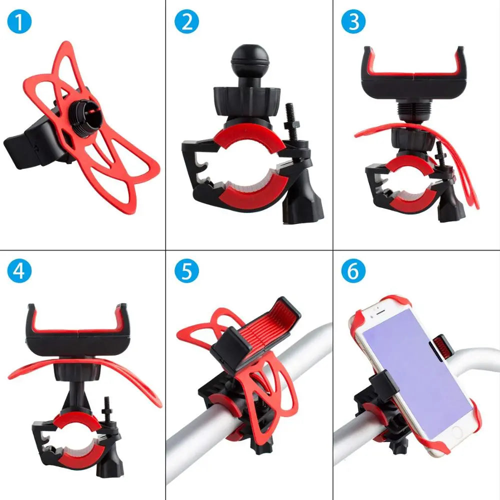 Universal Bike Bicycle Mobile Phone Holder Anti-Slip Motorcycle Handlebar Mount for iPhone X Xs Max Samsung Huawei Xiaomi Redmi