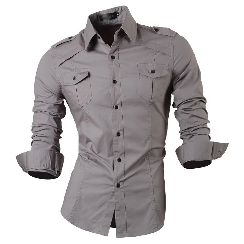 jeansian Spring Autumn Features Shirts Men Casual  Shirt New Arrival Long Sleeve Casual Male Shirts 8001