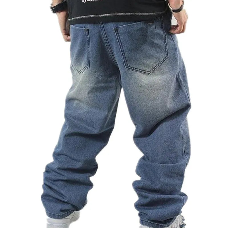 Man Loose Jeans Hiphop Skateboard Jean Baggy Denim Pants Street Men 4 Seasons Trousers big Size 30-46