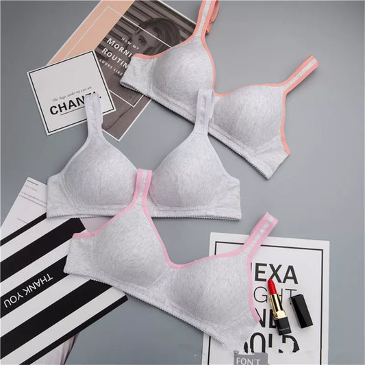 Kids Girls Training Bras Wireless Cotton Underwear For Teenage Girls Young Student Training Bras Solid Age For 12-18Years