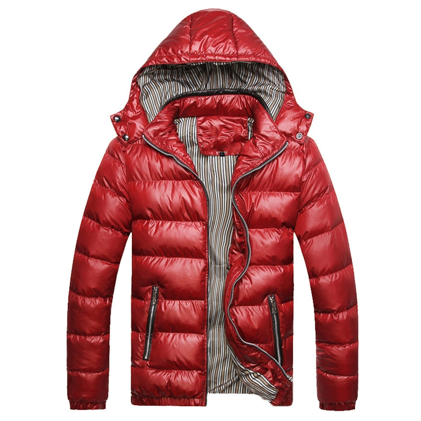 Mountainskin Hooded Men's Winter Jackets Casual Parkas Men Coats Thick Thermal Shiny Coats Slim Fit Brand Clothing 7XL SA045