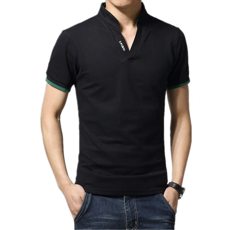 M-5XL 2022 New Arrival Cotton Men Polo Shirt Tops Fashion Brand Plus Size Short Sleeve Black White Polo Shirt Homme Camisa