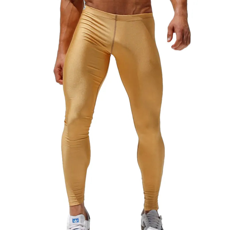 Men High Stretch Tight Pants Long Pants Legging Pant Brand Sexy Designed Low Waist Sweatpants Full Length