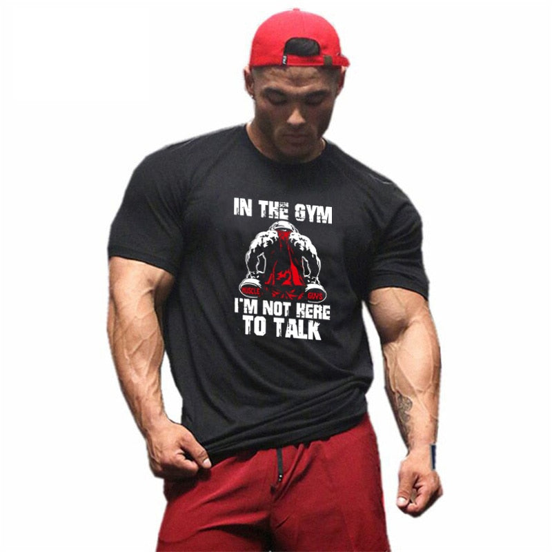 Muscleguys Brand Fitness Tshirt Man Summer cotton Tops Men Short Sleeve T Shirt Fashion Print Bodybuilding tshirt gyms Clothing