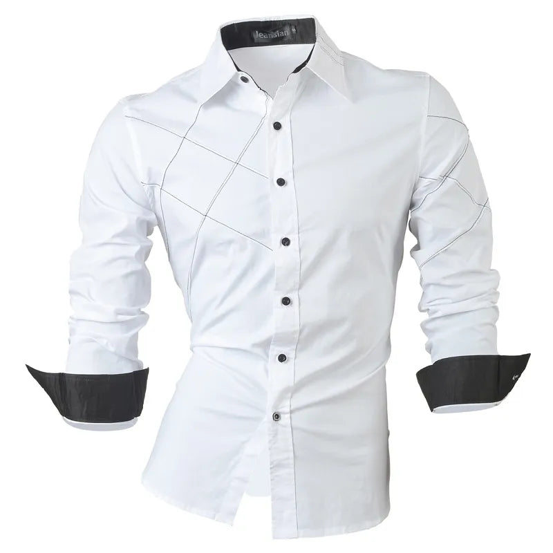 jeansian casual shirts dress male mens clothing long sleeve social brand boutique cotton western button 2028