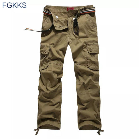 FGKKS 2021 New Arrival Mens Cargo Pants High Quality Spring Fashion Joggers Men Clothing Cotton Trousers Camouflage Pants Male