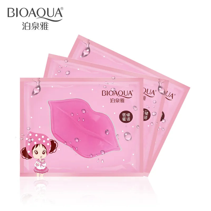 BIOAQUA 10pcs Skin Care Crystal Collagen Lip Mask Moisture Essence Lip Care Pads Anti Ageing Wrinkle Patch Pad Gel For Makeup