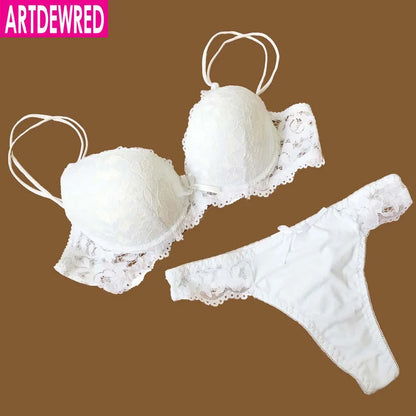 ARTDEWRED Brand Temptation Lace Brief Women Bra Set Intimate Plus Size ABC Push Up Bra Brief Sets Sexy Underwear Panty Set