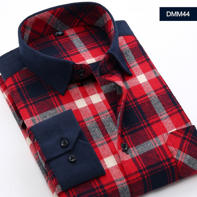 Men Plaid Shirt 2023 New Autumn Winter Flannel Casual Shirt Men Shirts Long Sleeve Chemise Homme Cotton Male Check Shirts