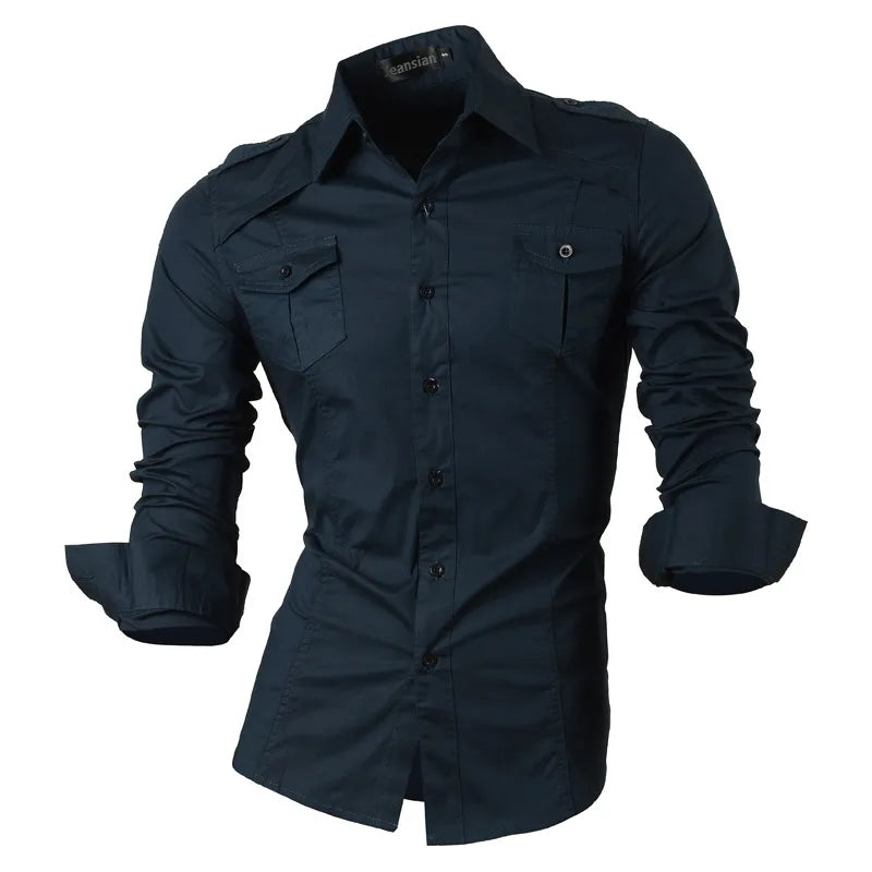 jeansian Spring Autumn Features Shirts Men Casual  Shirt New Arrival Long Sleeve Casual Male Shirts 8001