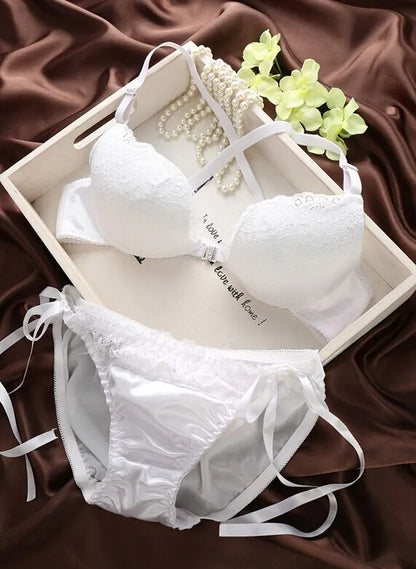 New sexy lace Beauty Back Bra bowknot fashion bra set vs sexy underwear sexy women bra set gathered push up bra brief set